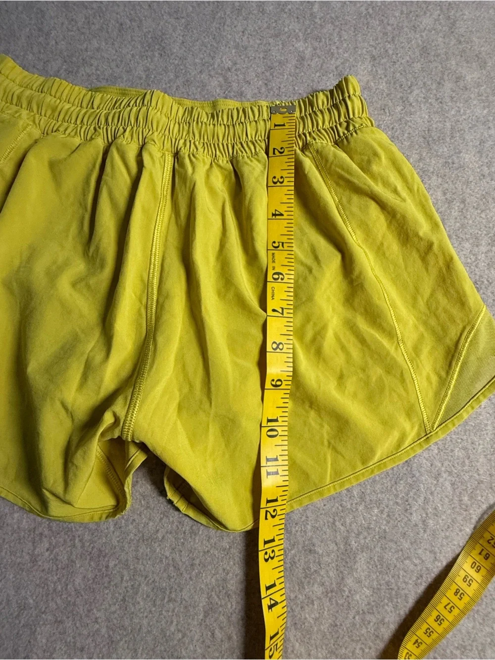 lululemon athletica Yellow Running Shorts with Peloton Detail